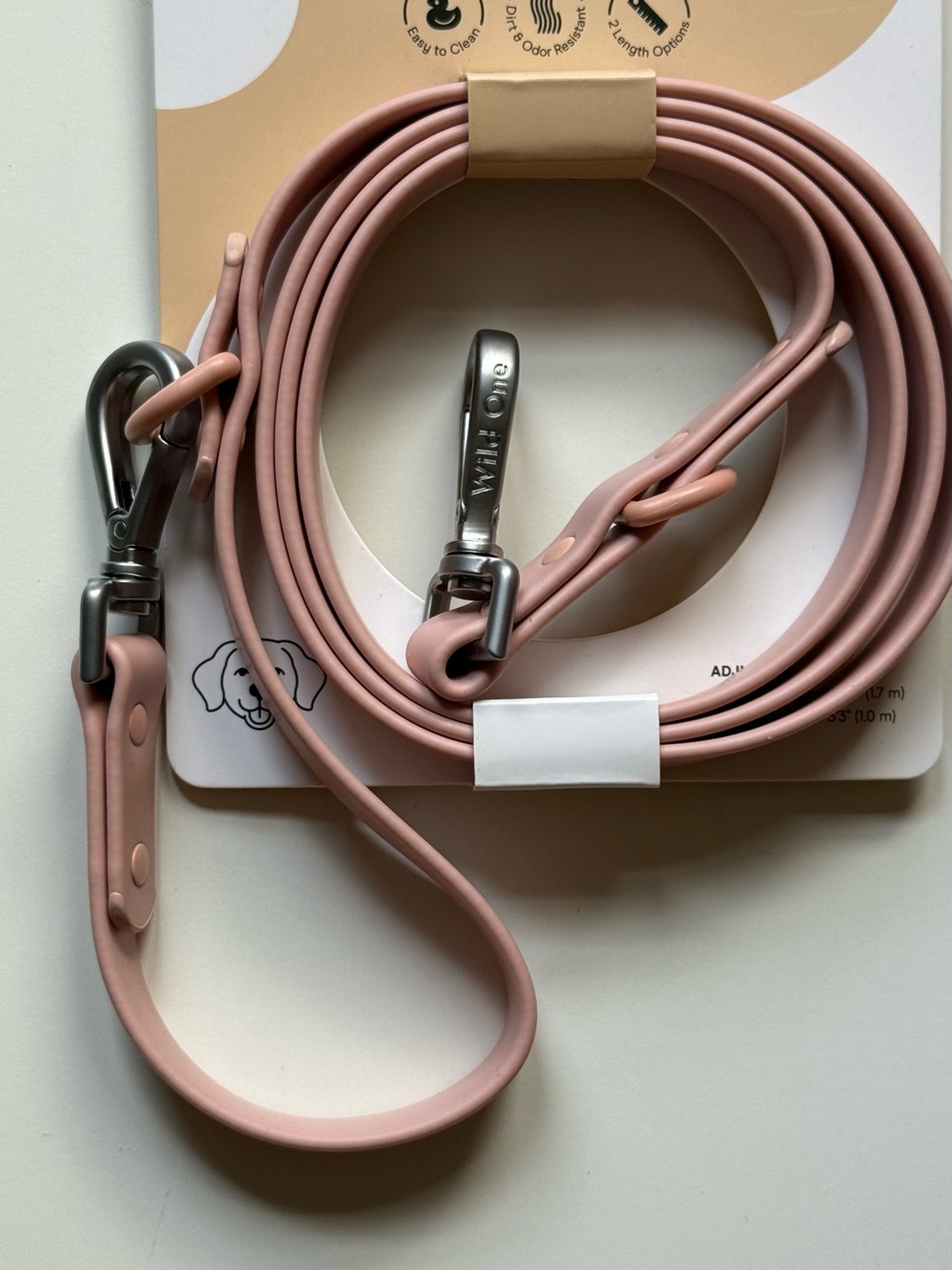 Wild One Waterproof Dog Leash - Standard Size - Pink - Picture 4 of 16